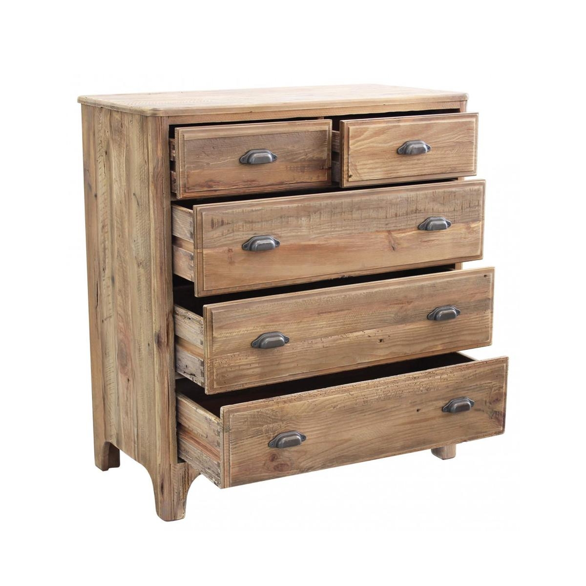 Farley 5-Drawer Rustic Chest of Drawers in Pine Wood — 2