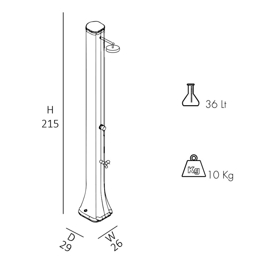 Outdoor Solar Shower 36L with Foot Washer Arkema Design Big Happy Five F620 — 11