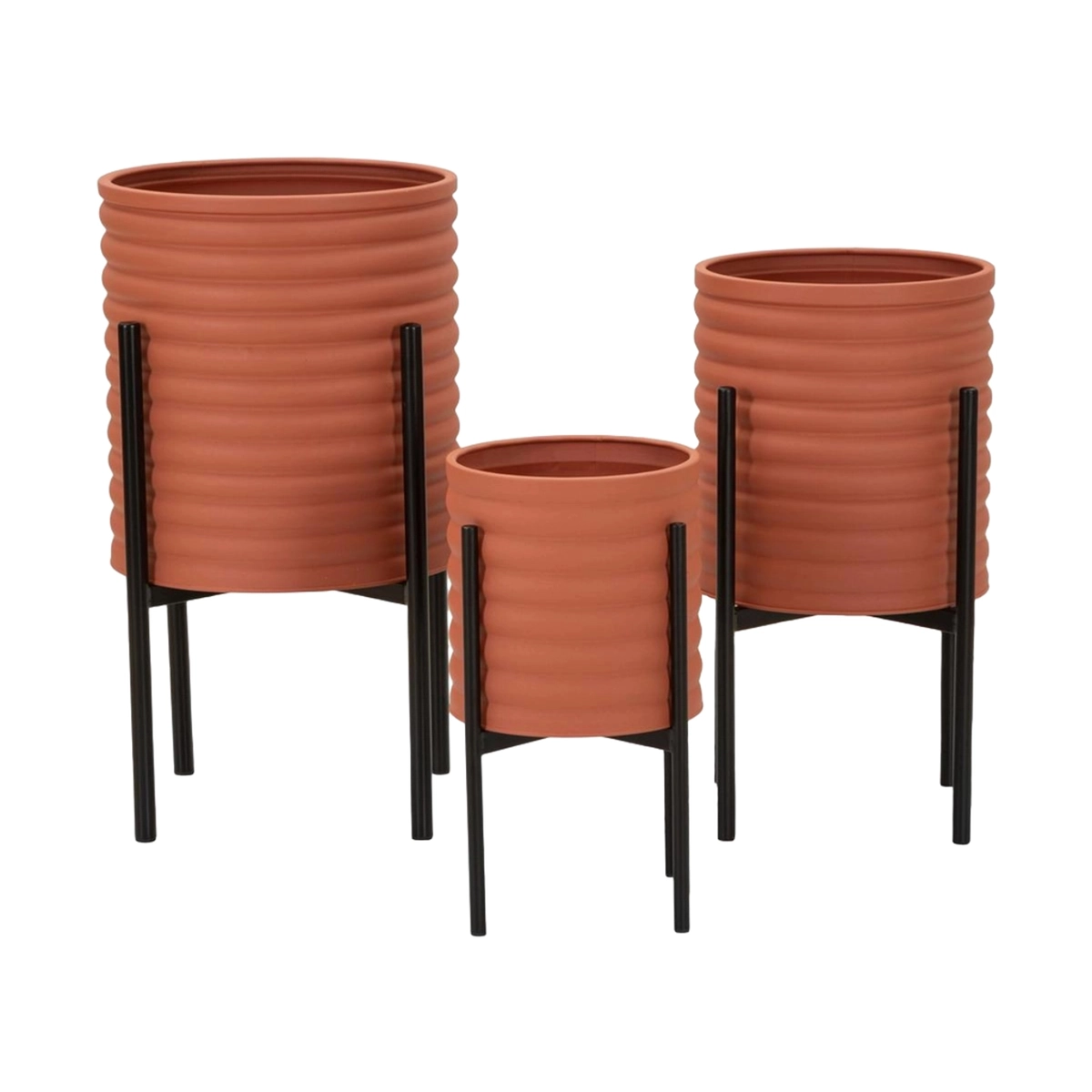 Set of 3 Round Modern Metallo Plant Stands Milly Tris — 4