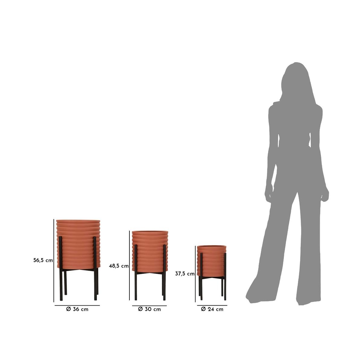 Set of 3 Round Modern Metallo Plant Stands Milly Tris — 9