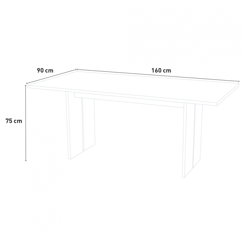 Modern design wooden dining table 160x90cm Bologna — 6