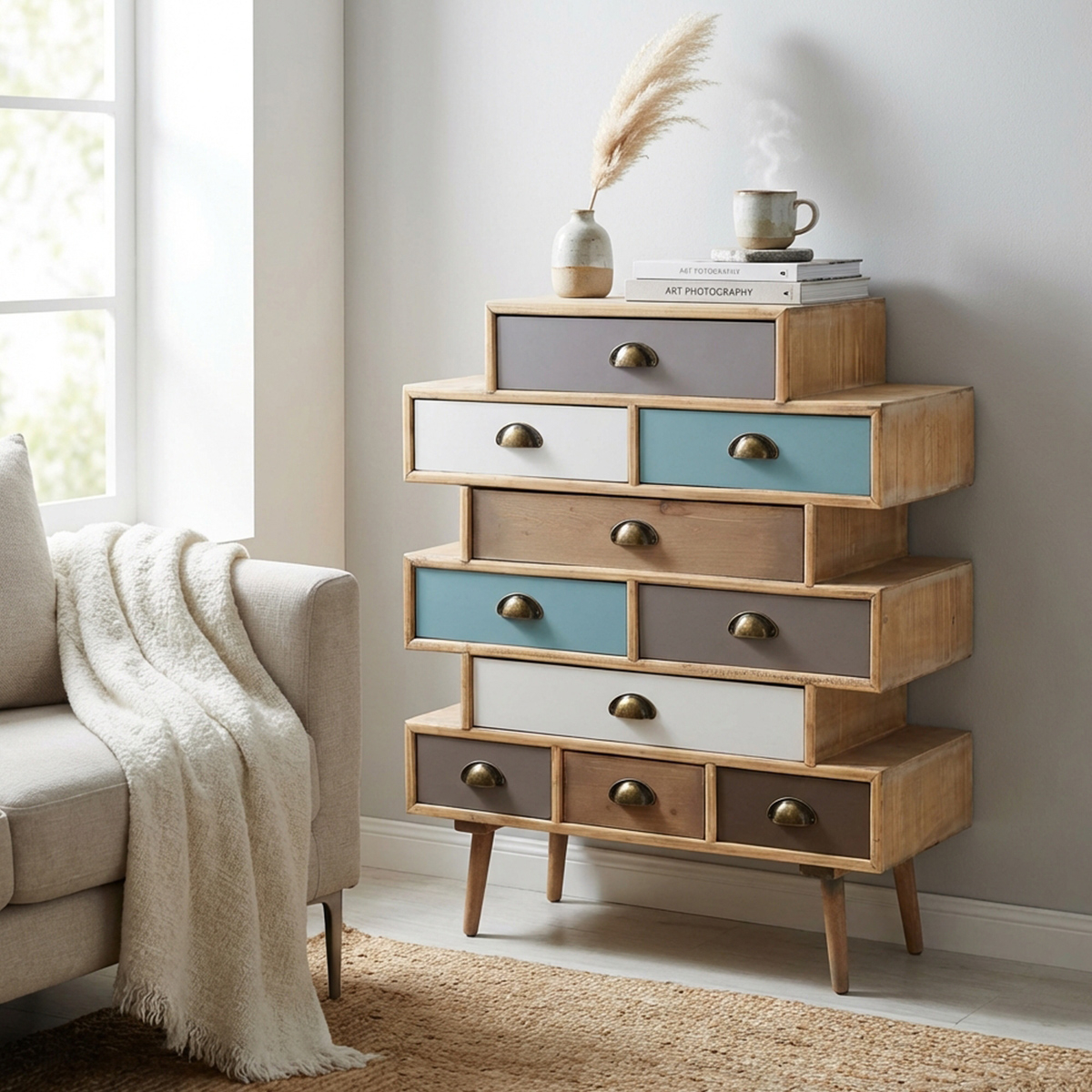 Kingston Modern Wooden Chest of 10 Drawers — 2