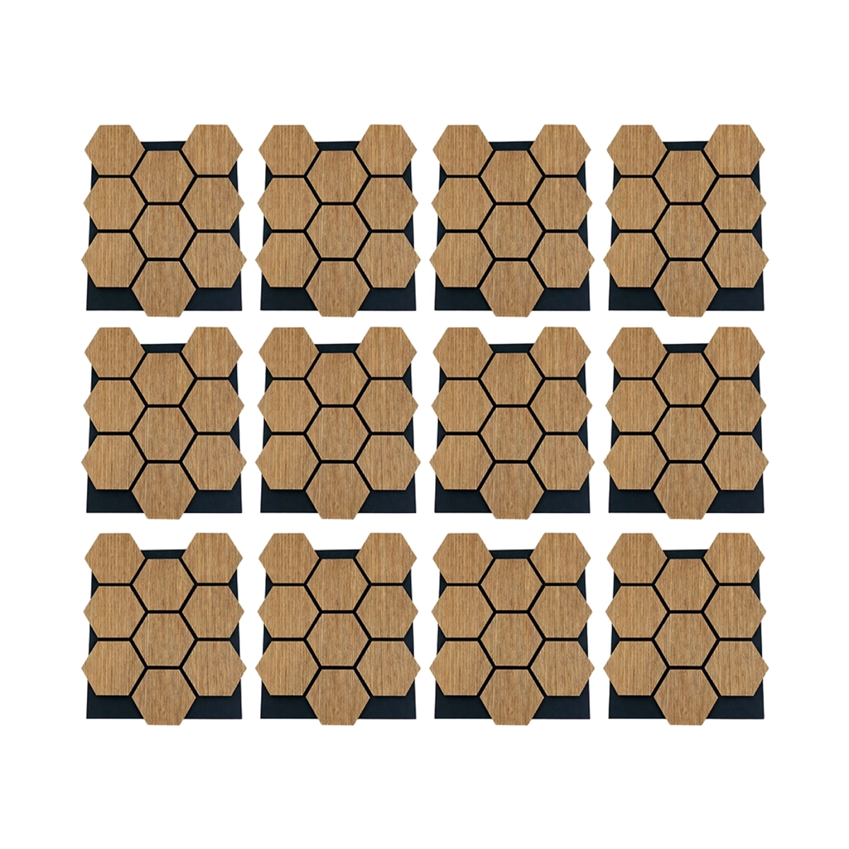 Divina Home Set of 12 Decorative Hexagonal Acoustic Panels 62x76 cm — 3