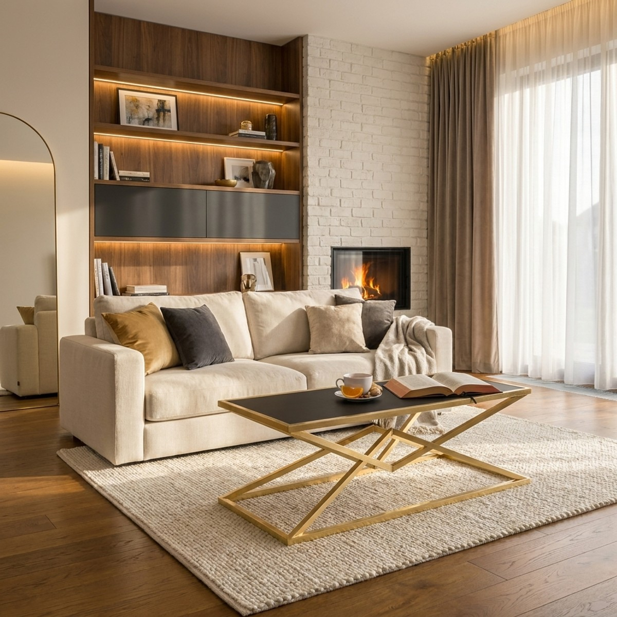 Piramid Rectangular Coffee Table in Metal and Vetro — 2