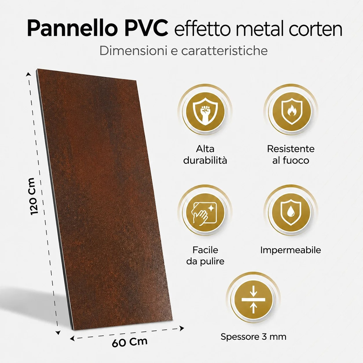 Metal Effect Wooden Decorative Panel Set of 6 Kvist — 6