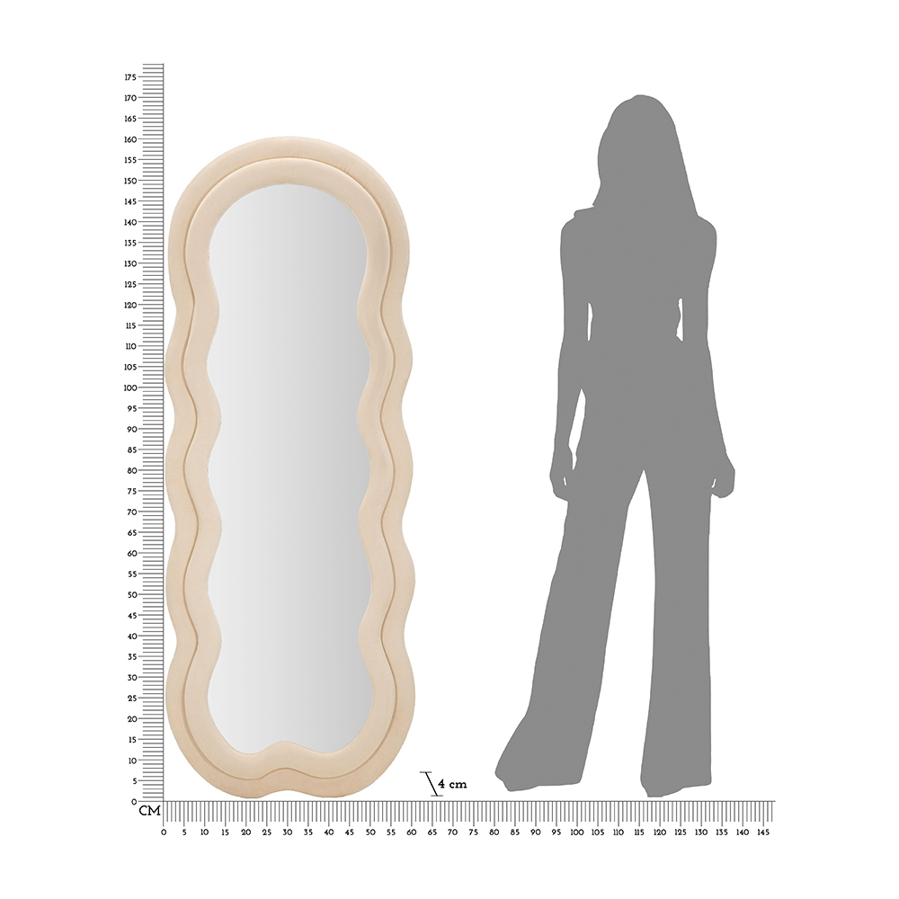 Wavy Velvet Wall and Floor Mirror 60x160cm Miki — 7