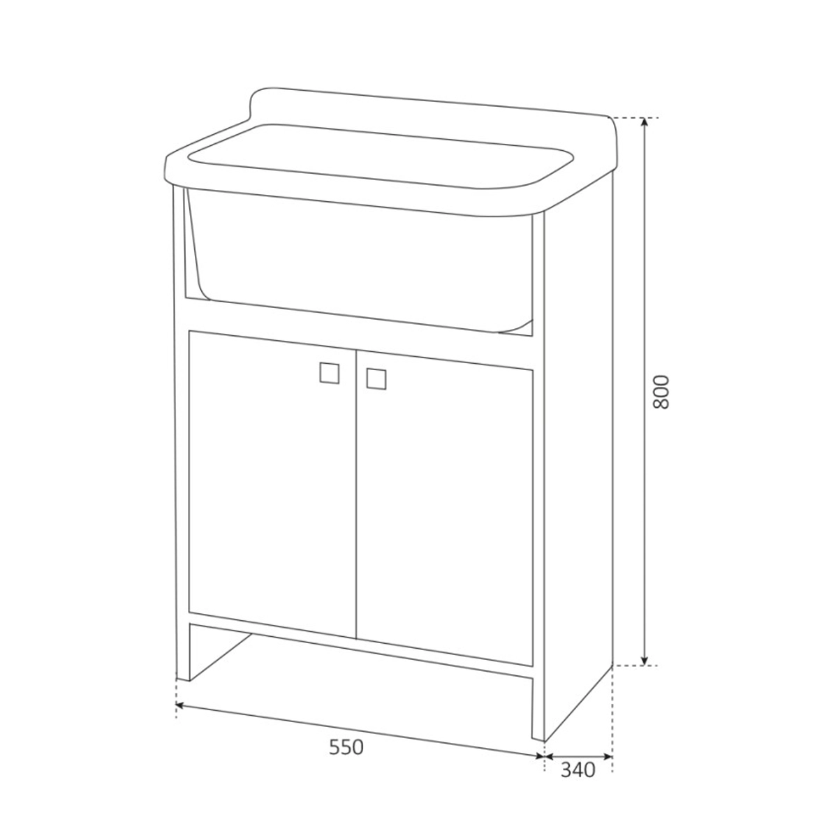 Outdoor Laundry Cabinet 55x34 cm 2 Doors Negrari Pancrazio 5001PKC — 5