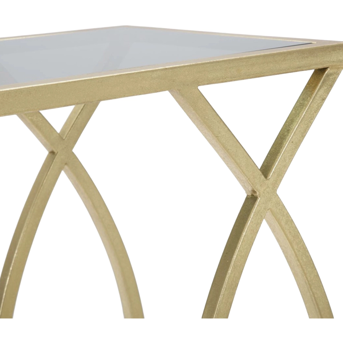 Glam Sofa Side Table in Metal and Vetro Mauro Ferretti — 6