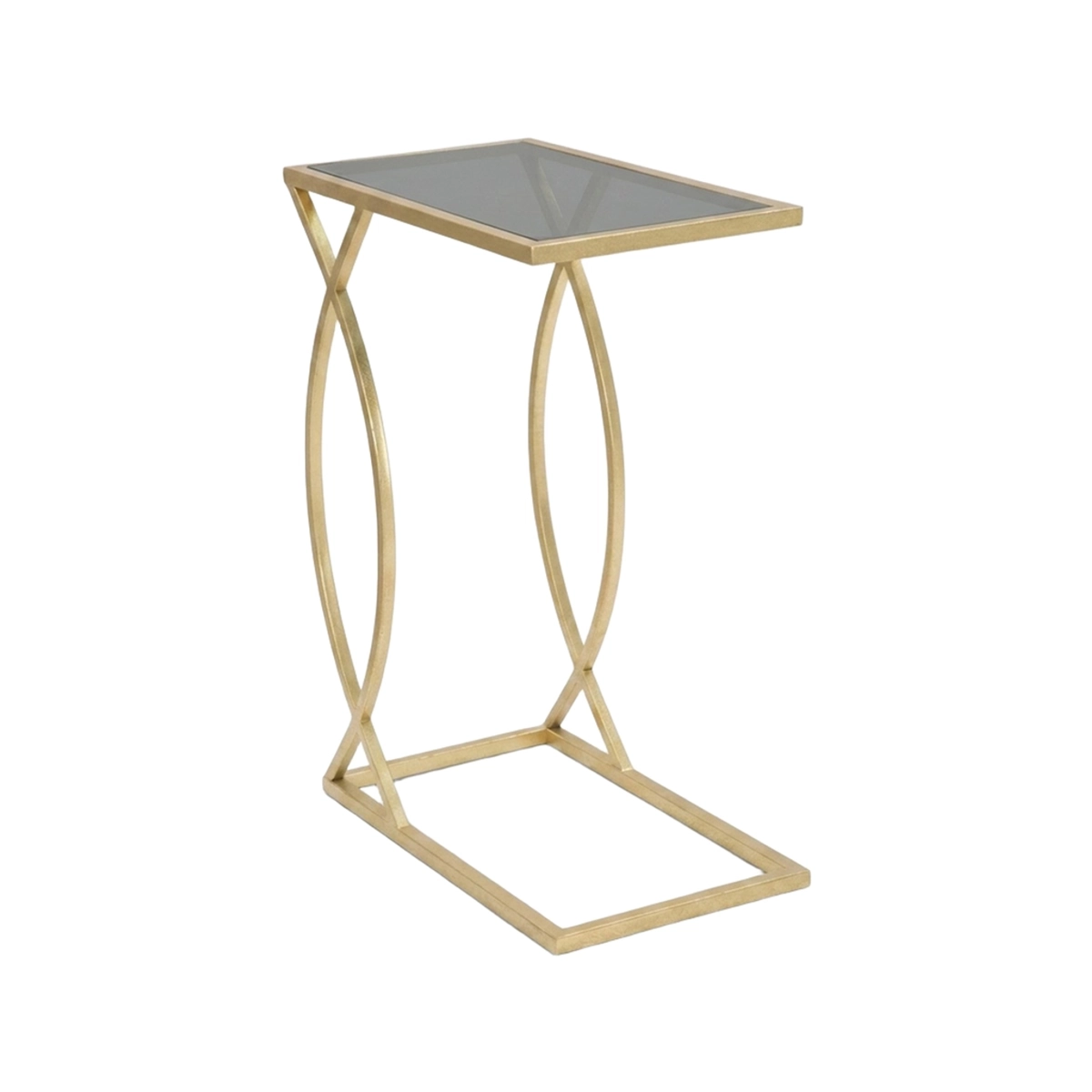 Glam Sofa Side Table in Metal and Vetro Mauro Ferretti — 1