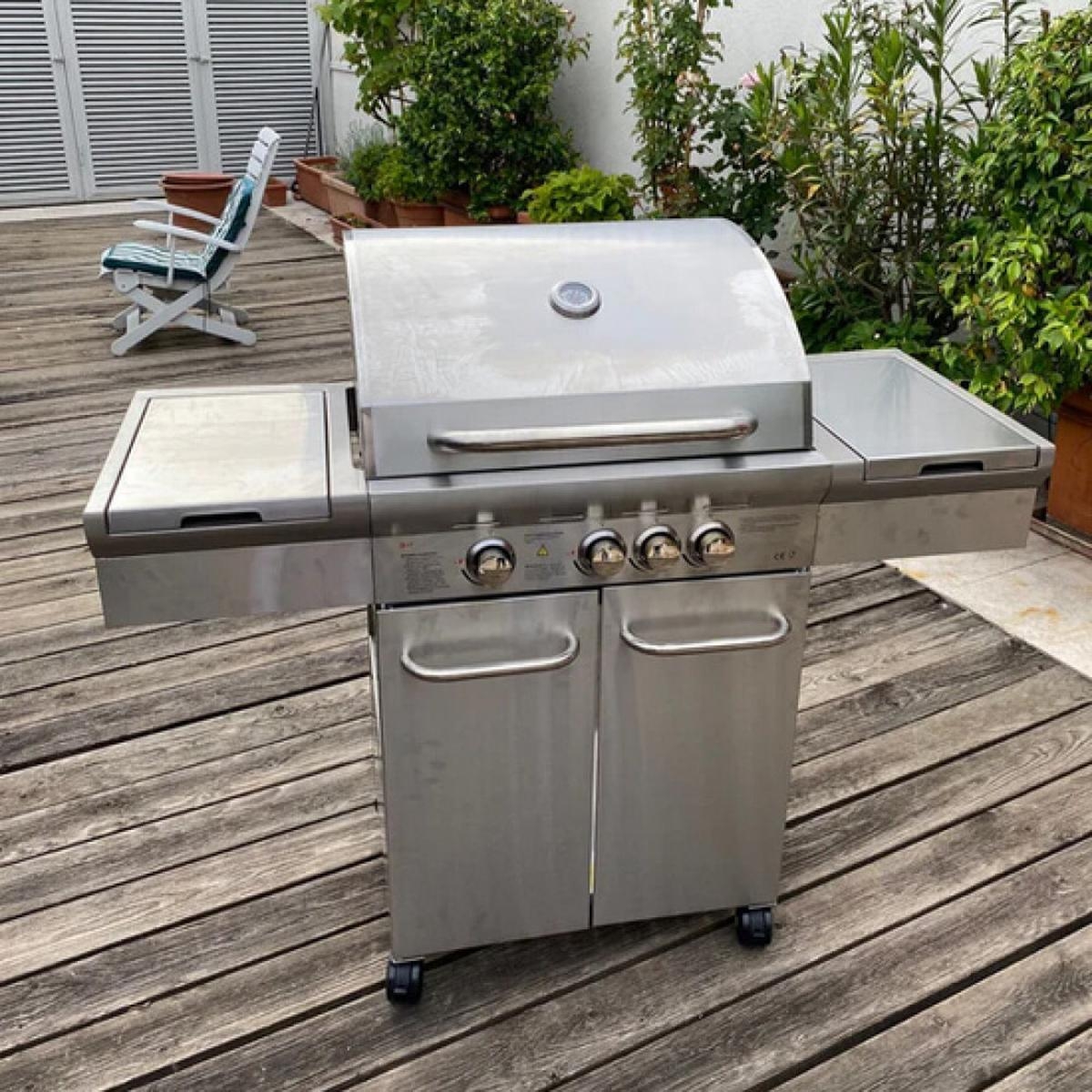Texas 4 Burner Stainless Steel Gas BBQ Grill with Side Burner — 2