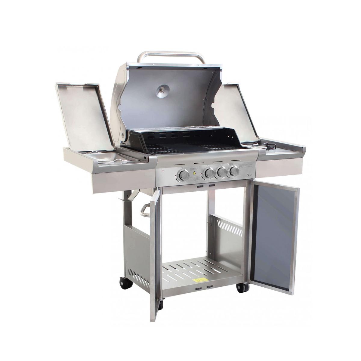 Texas 4 Burner Stainless Steel Gas BBQ Grill with Side Burner — 3