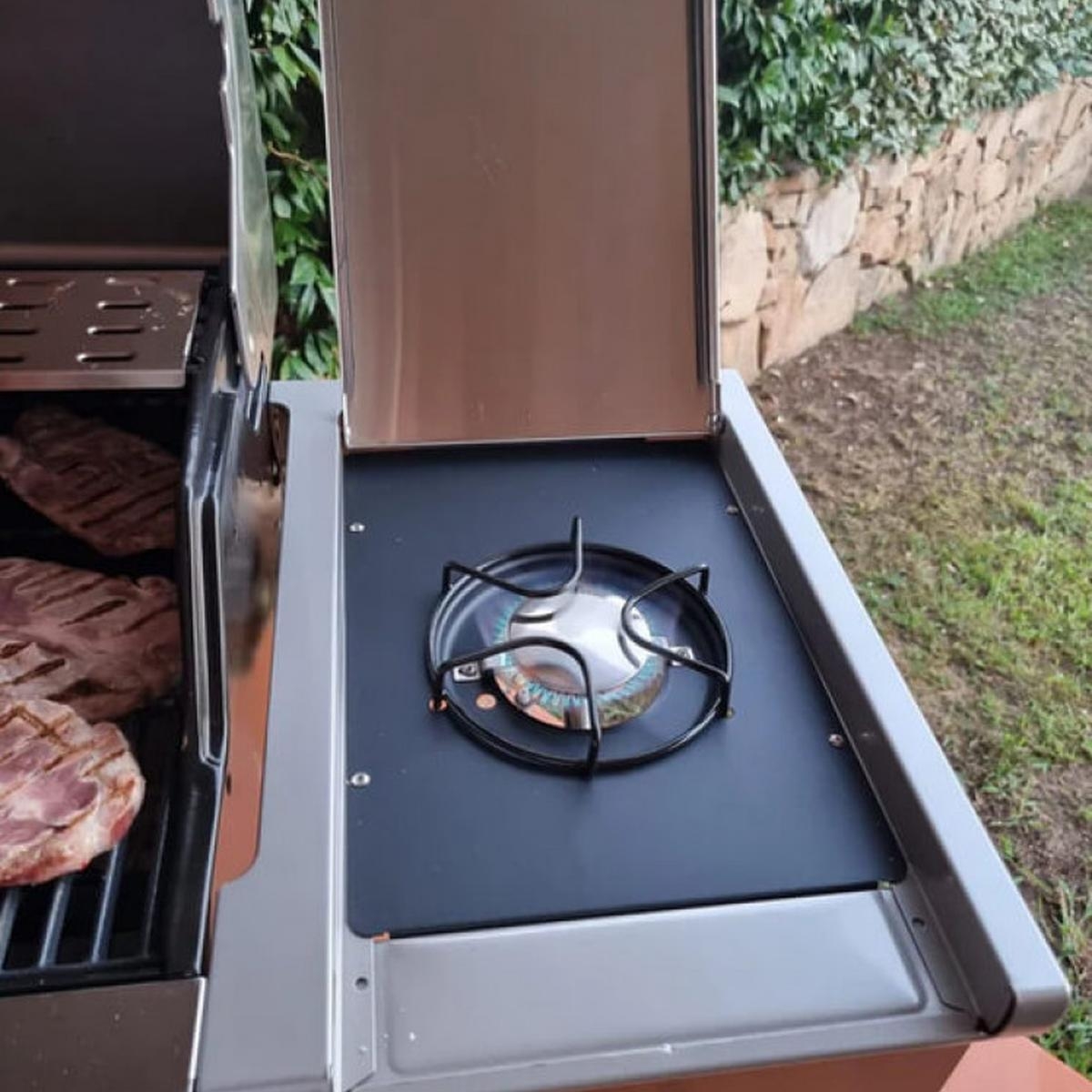Texas 4 Burner Stainless Steel Gas BBQ Grill with Side Burner — 8