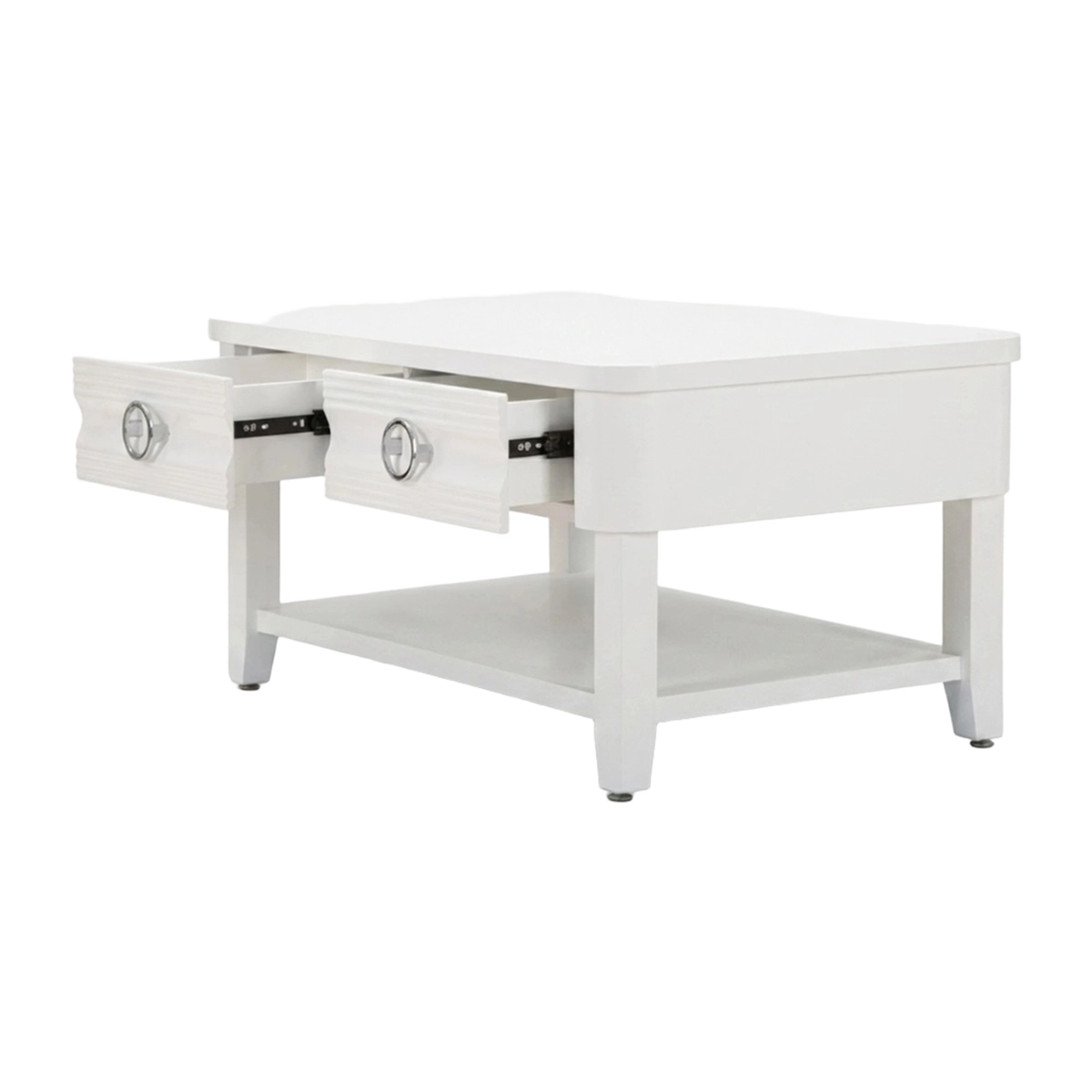 Elian rectangular coffee table with 2 drawers and shelf — 4