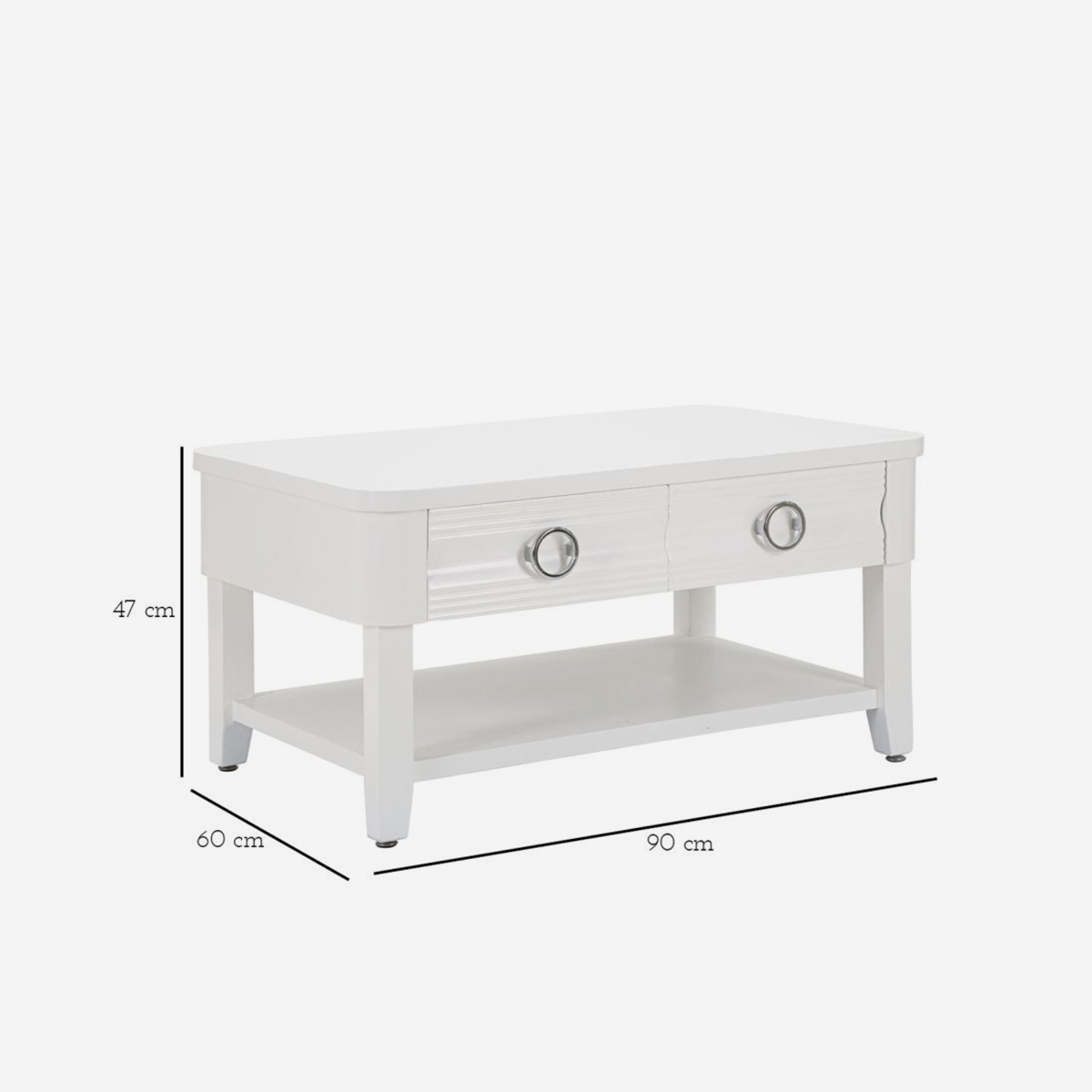 Elian rectangular coffee table with 2 drawers and shelf — 3