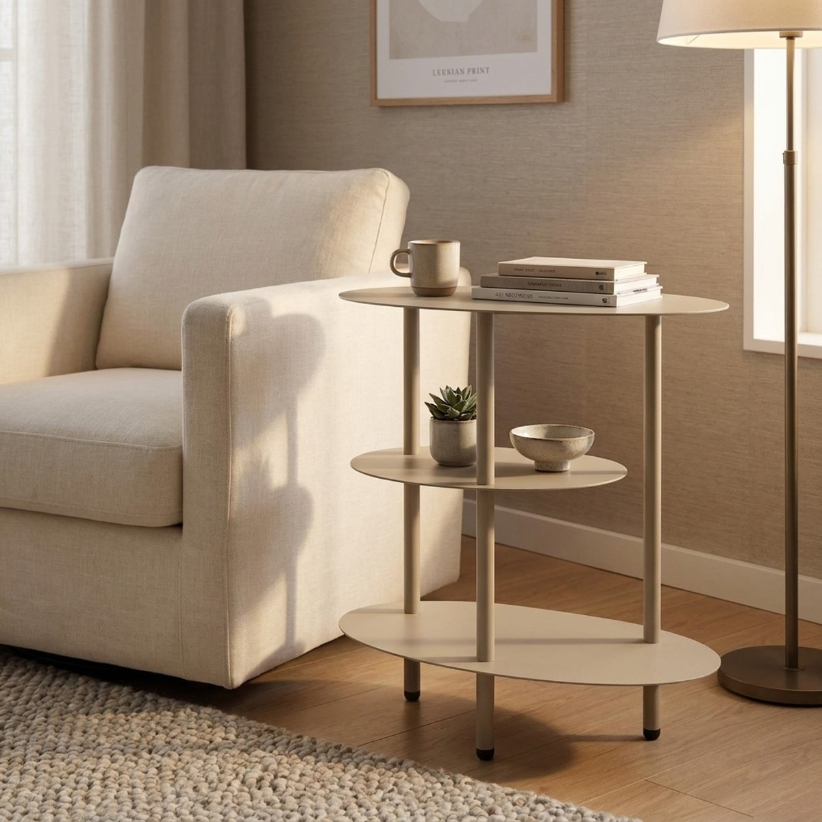 Saturno Mauro Ferretti Modern Metallo Bedside Table with 3 Shelves — 6