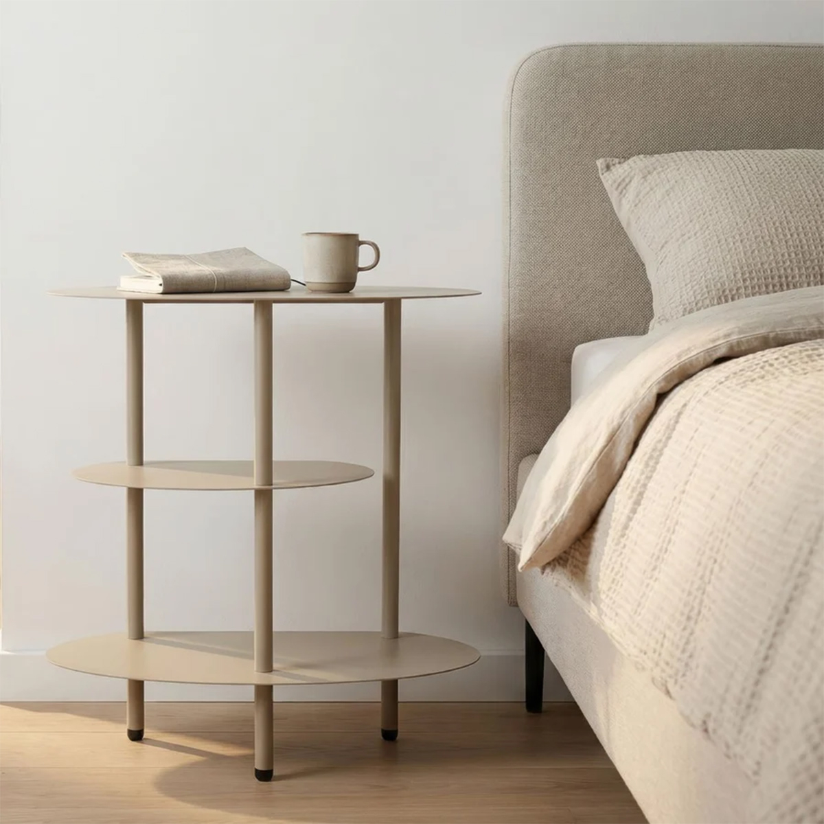 Saturno Mauro Ferretti Modern Metallo Bedside Table with 3 Shelves — 2