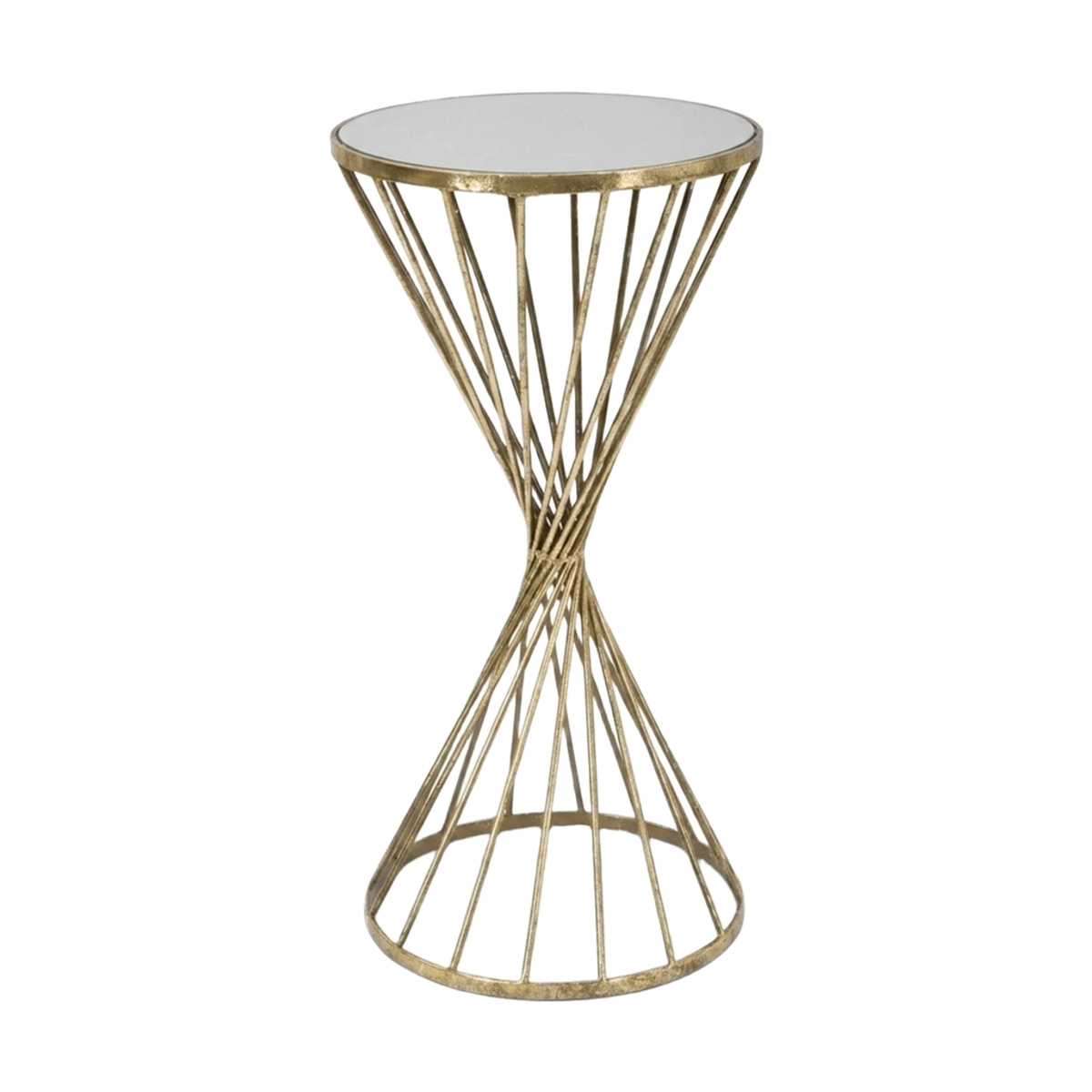 Hypnos 70 round side table in metal and Vetro glass — 1