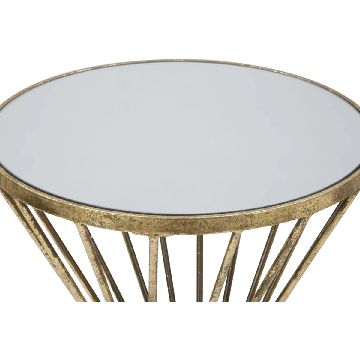 Hypnos 70 round side table in metal and Vetro glass — 3