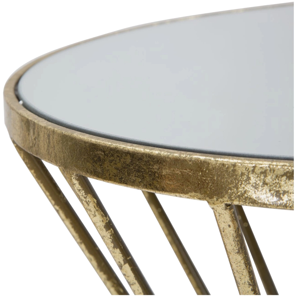Hypnos 70 round side table in metal and Vetro glass — 4