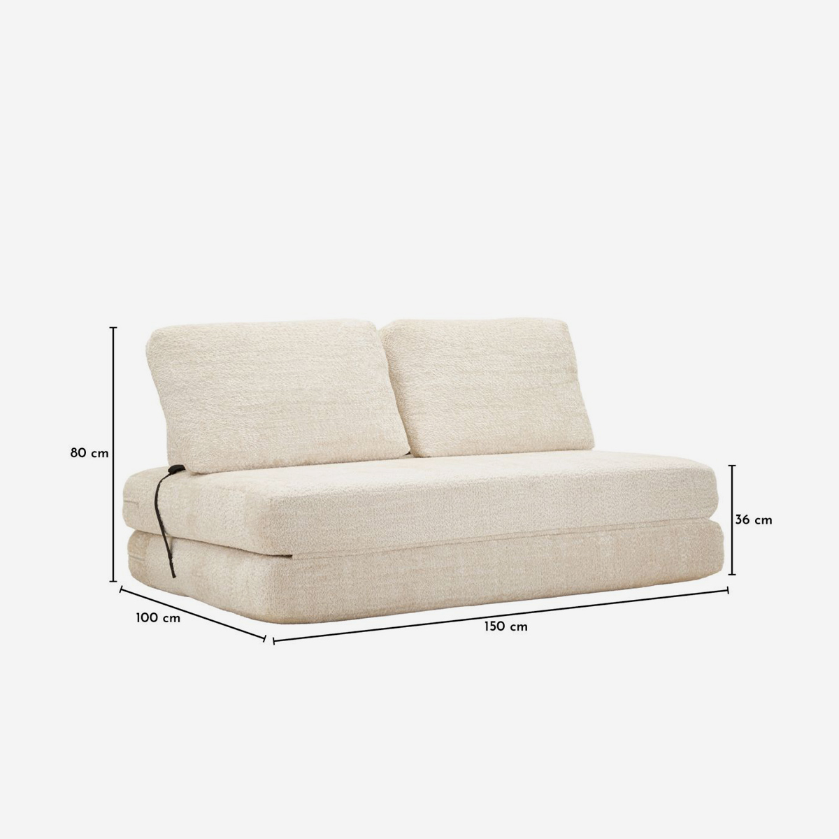 Faster 2 Seater Convertible Bouclé Fabric Sofa Bed — 7