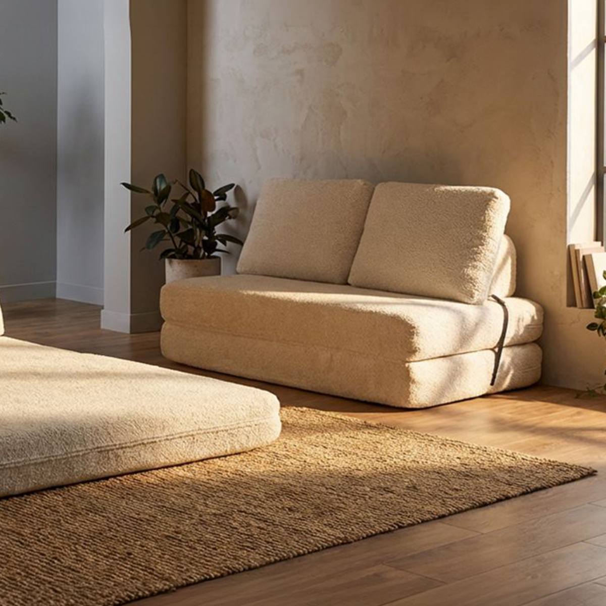 Faster 2 Seater Convertible Bouclé Fabric Sofa Bed — 2