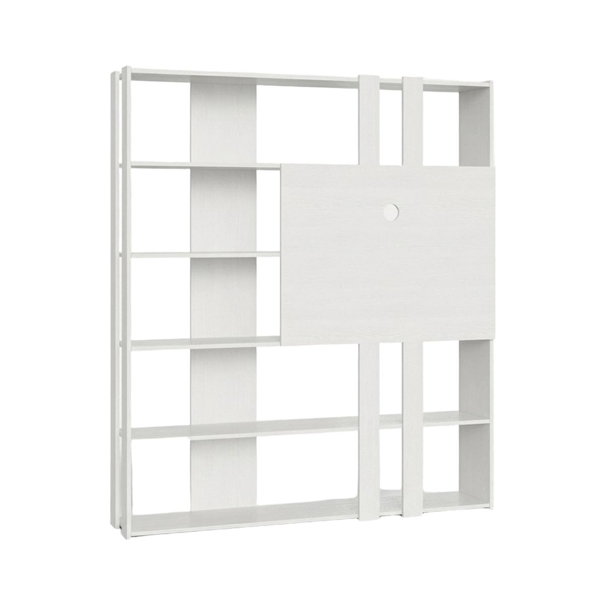 Double-Sided Bookcase with TV Panel 6 Shelves Kato L 178x36x204 — 1