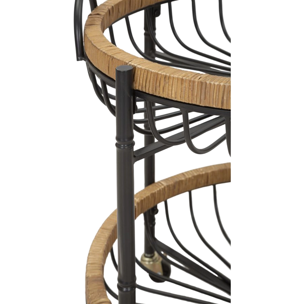 Cebu Round Storage Trolley with Double Basket and Wheels — 5