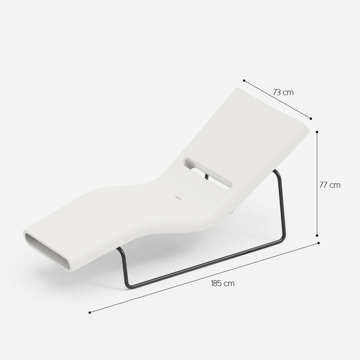 LYXO Esse Modern Sun Lounger in Polyethylene with Black Frame — 3