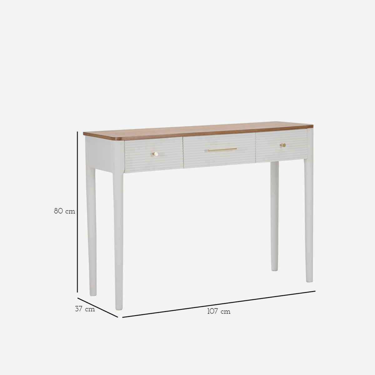 Matera Wooden Hallway Console Table with 3 Drawers — 3