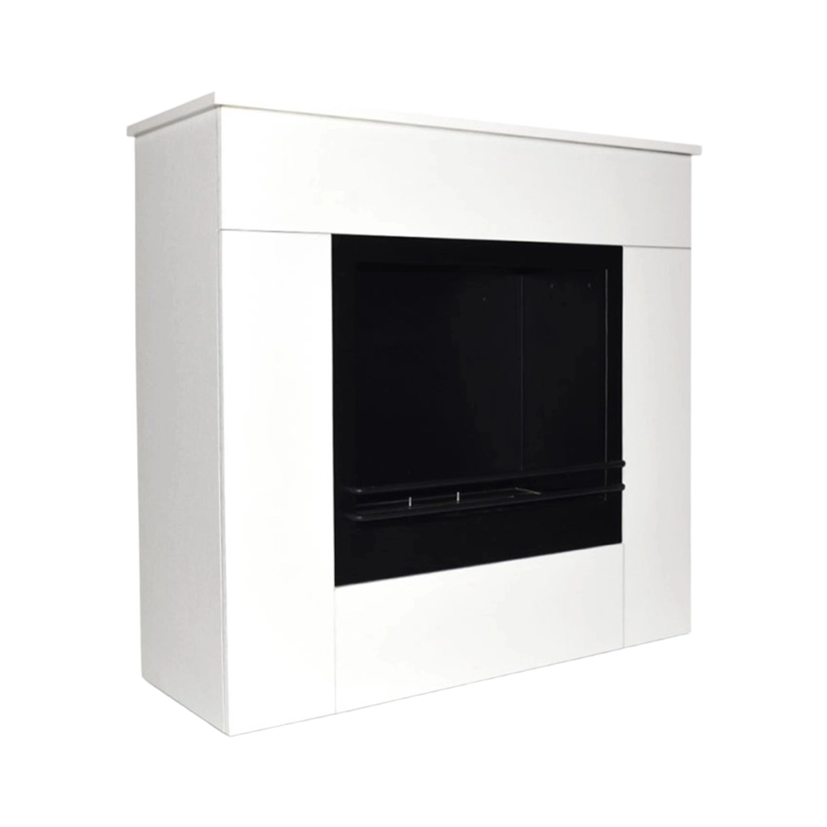 Divina Fire Michelangelo freestanding bioethanol fireplace white wood frame — 7