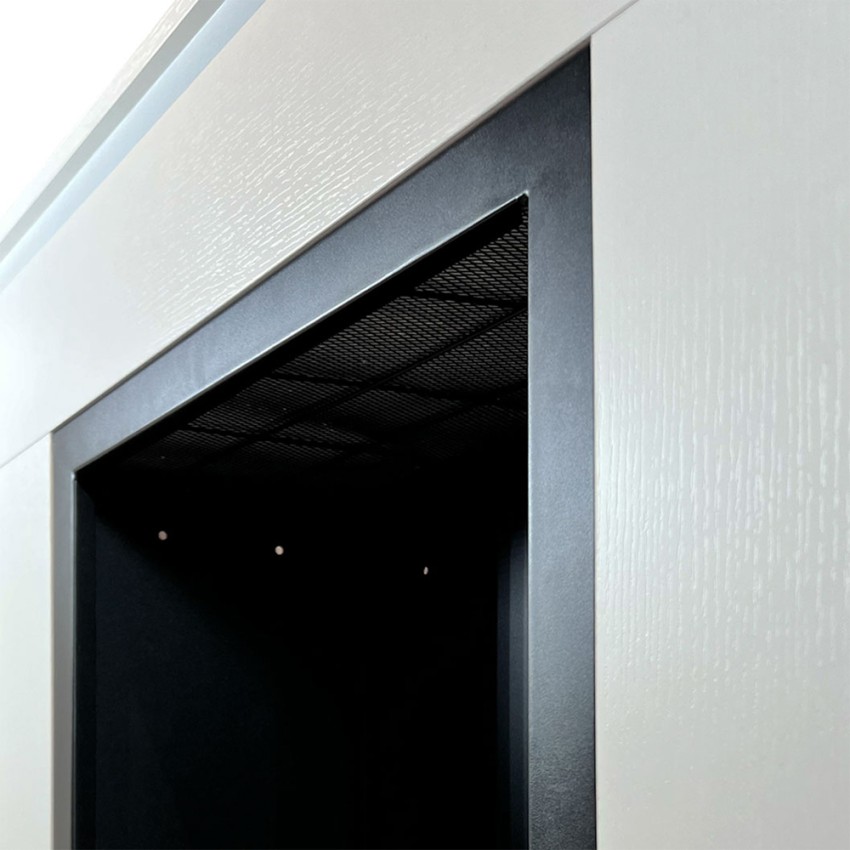 Divina Fire Michelangelo freestanding bioethanol fireplace white wood frame — 4