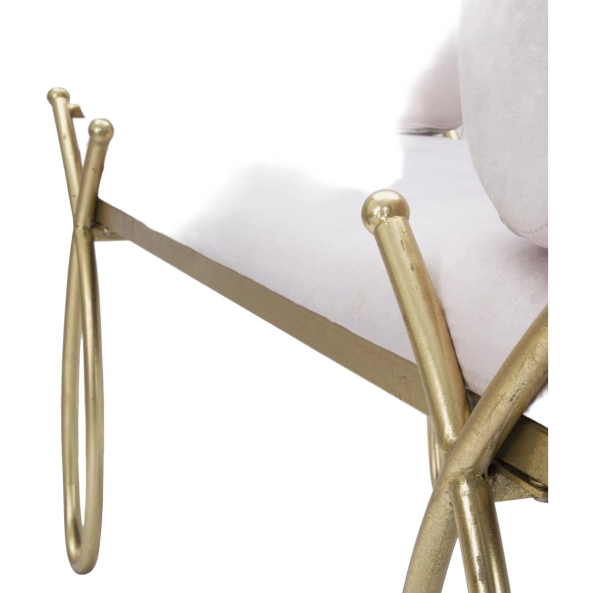 Mauro Ferretti Ribbon Velvet Upholstered Bench with Cushions — 7