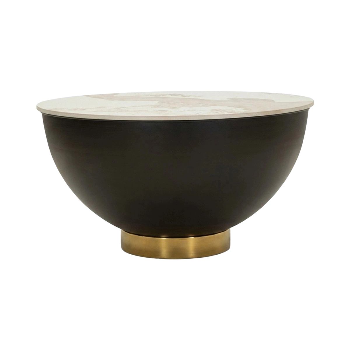 Glam Coffee Table with Storage in Ceramic and Metal Mauro Ferretti — 1