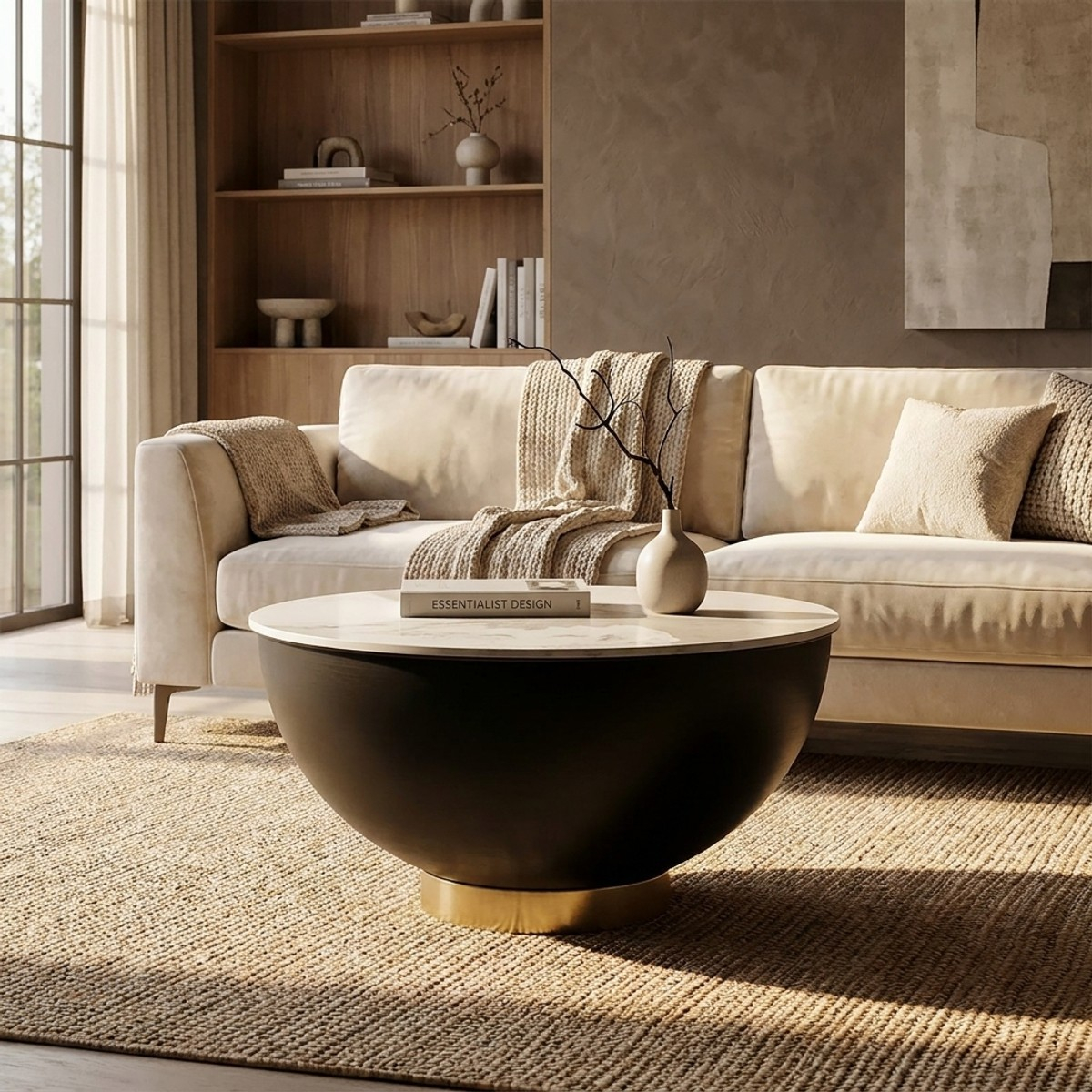 Glam Coffee Table with Storage in Ceramic and Metal Mauro Ferretti — 2