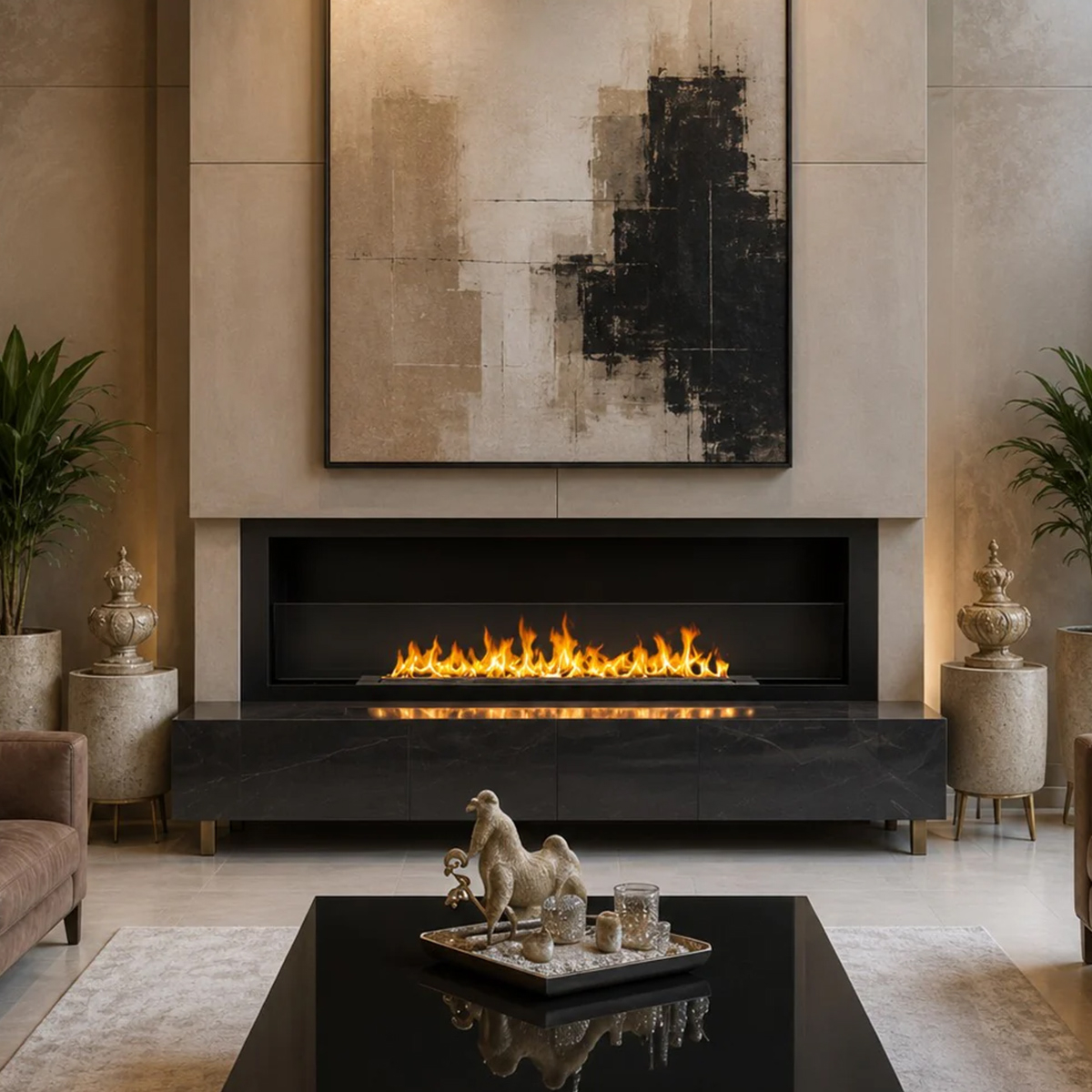 Recessed Wall Bioethanol Fireplace 150x45 Divina Fire Furore 150 — 3
