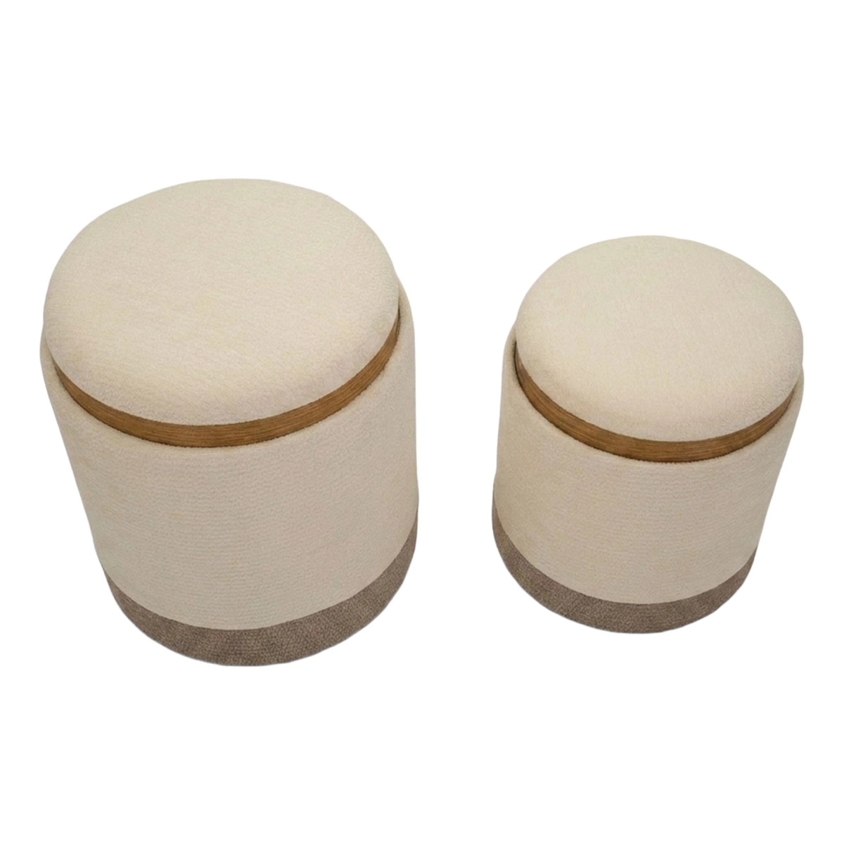 Set of 2 Storage Ottomans with Tray Ankara Nested Elegance — 7