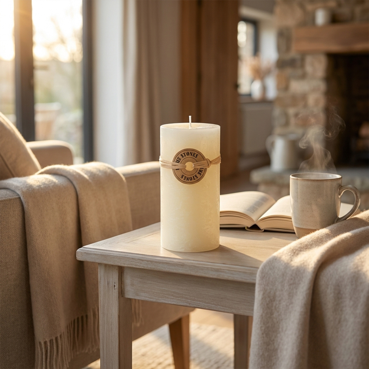 Vanilla scented pillar candle Cosma 14 cm — 3