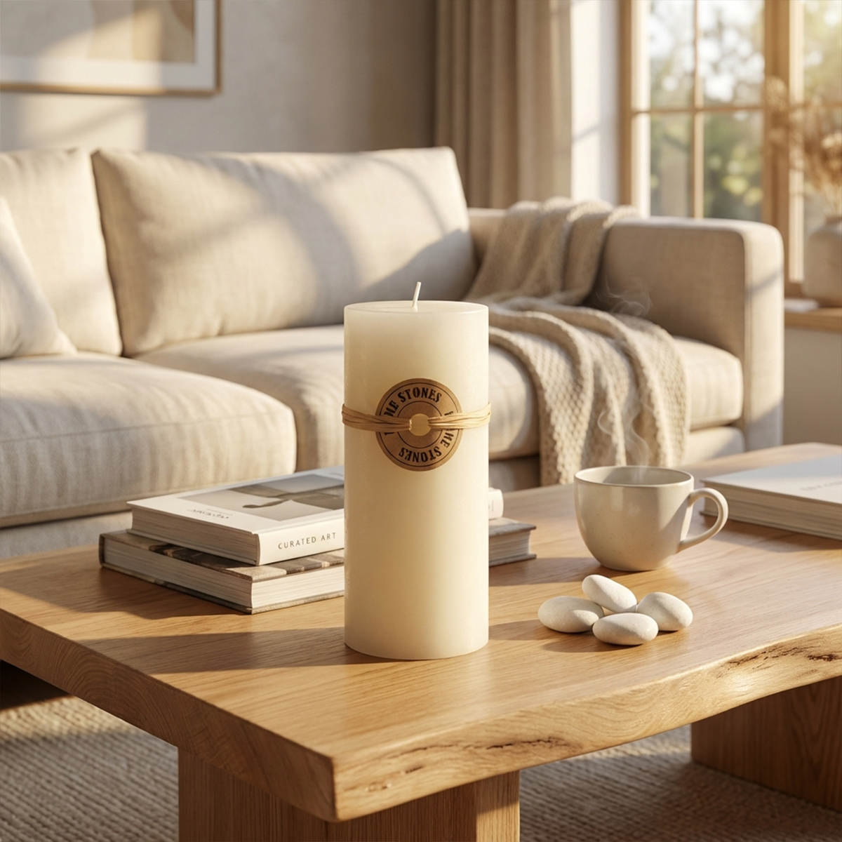 Vanilla scented pillar candle Cosma 14 cm — 2