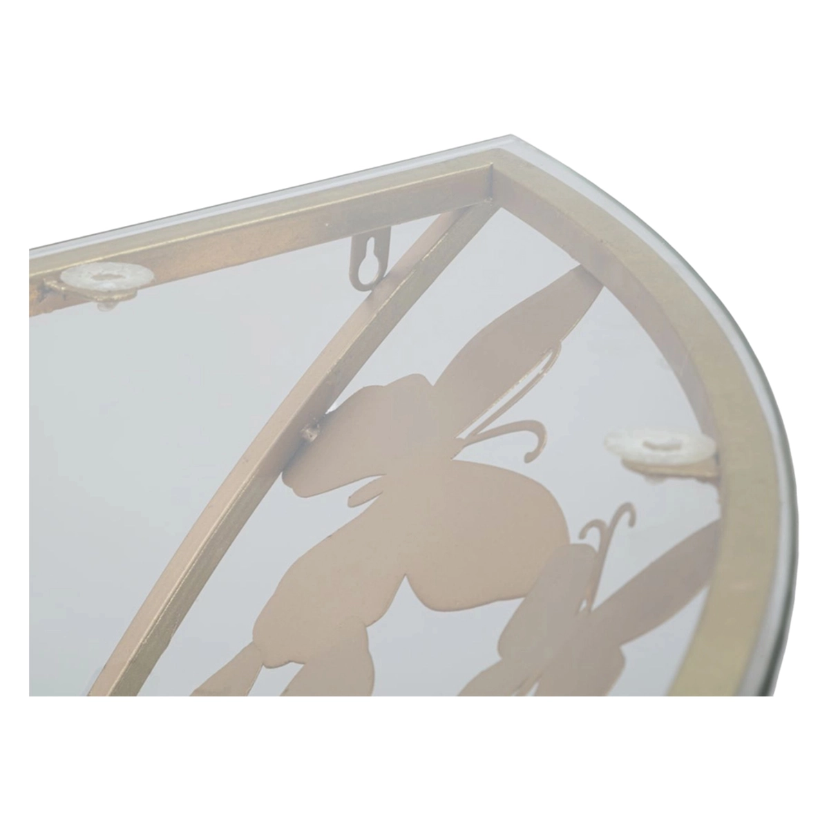Wall-Mounted Semicircular Metal and Glass Console Table 120 cm Butterflies — 6