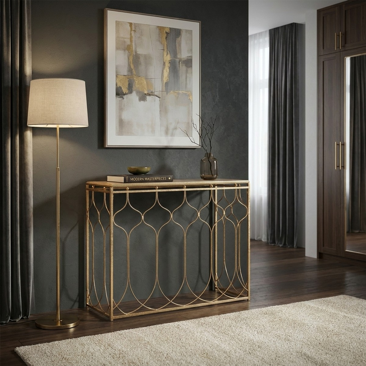 Arab Rectangular Metal Hallway Console Table Mauro Ferretti — 2
