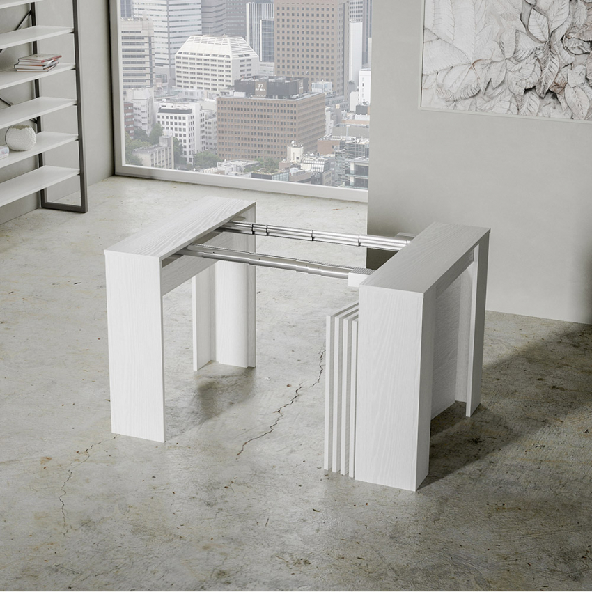 Venus extendable console table 90x48-296 cm dining table ash white — 4