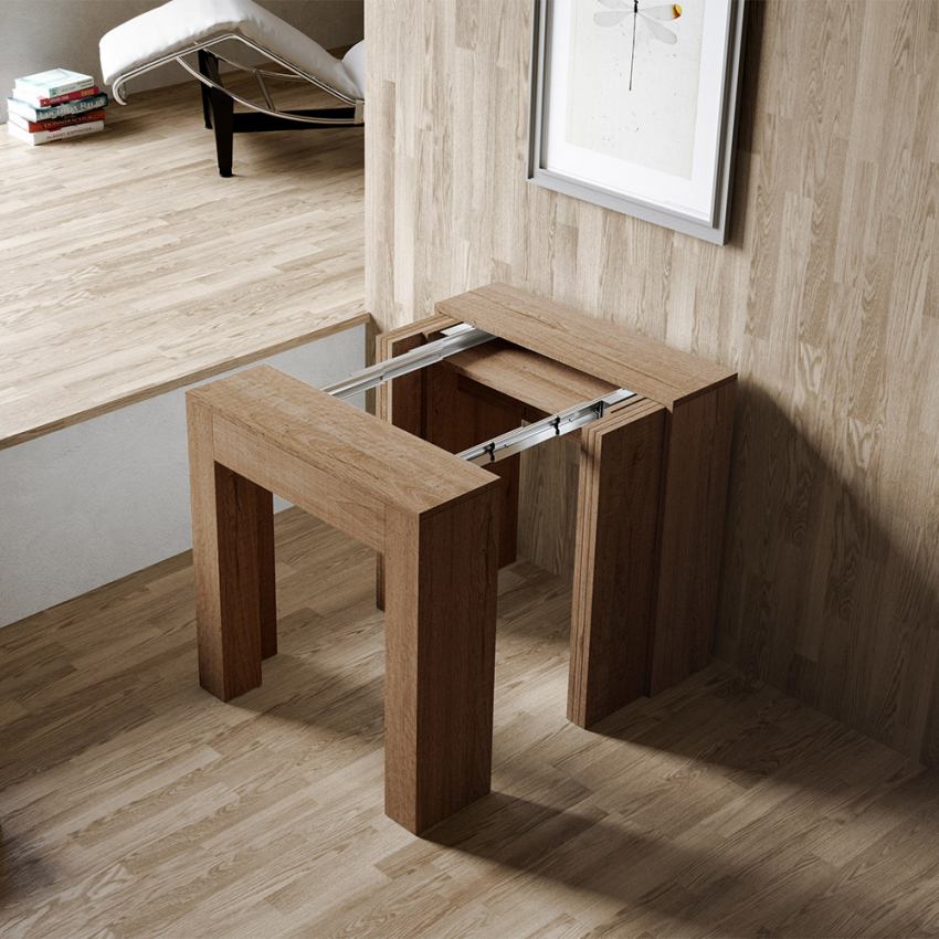 Extendable console dining table 78x47-299cm wood Allin Oak — 3