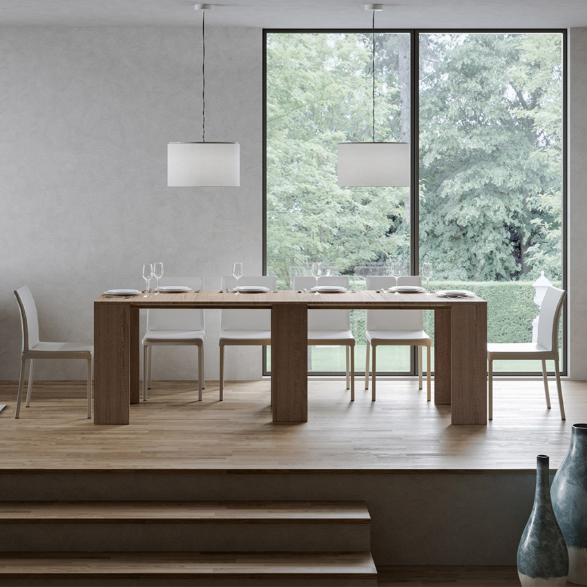 Extendable console dining table 78x47-299cm wood Allin Oak — 5