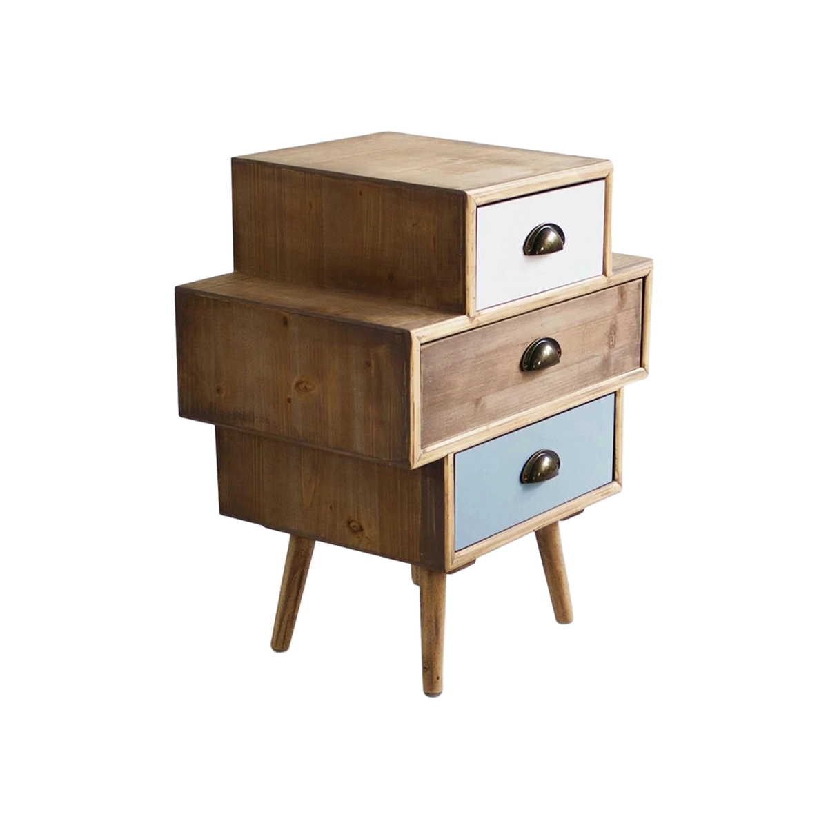 Victoria Shabby Chic Wooden Bedside Table with 3 Drawers — 1