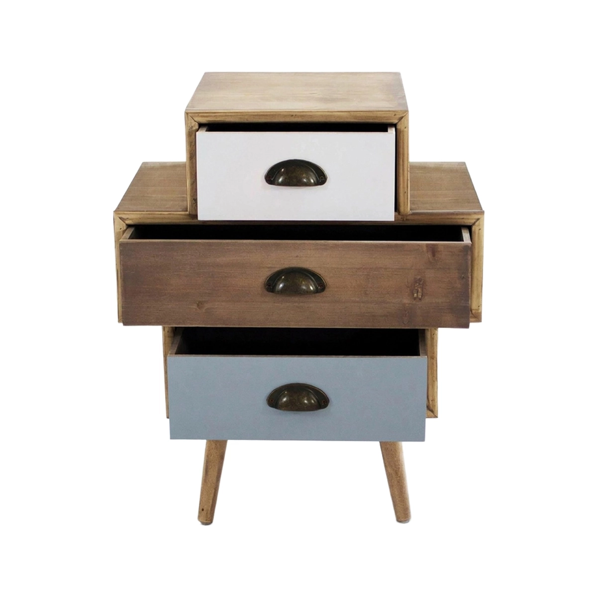 Victoria Shabby Chic Wooden Bedside Table with 3 Drawers — 4