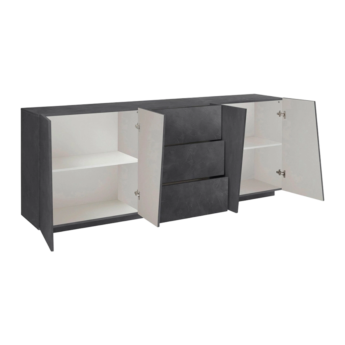 Vega Side Kitchen and Living Room Sideboard 220cm with 2 Compartments and 3 Drawers Slate Design — 4