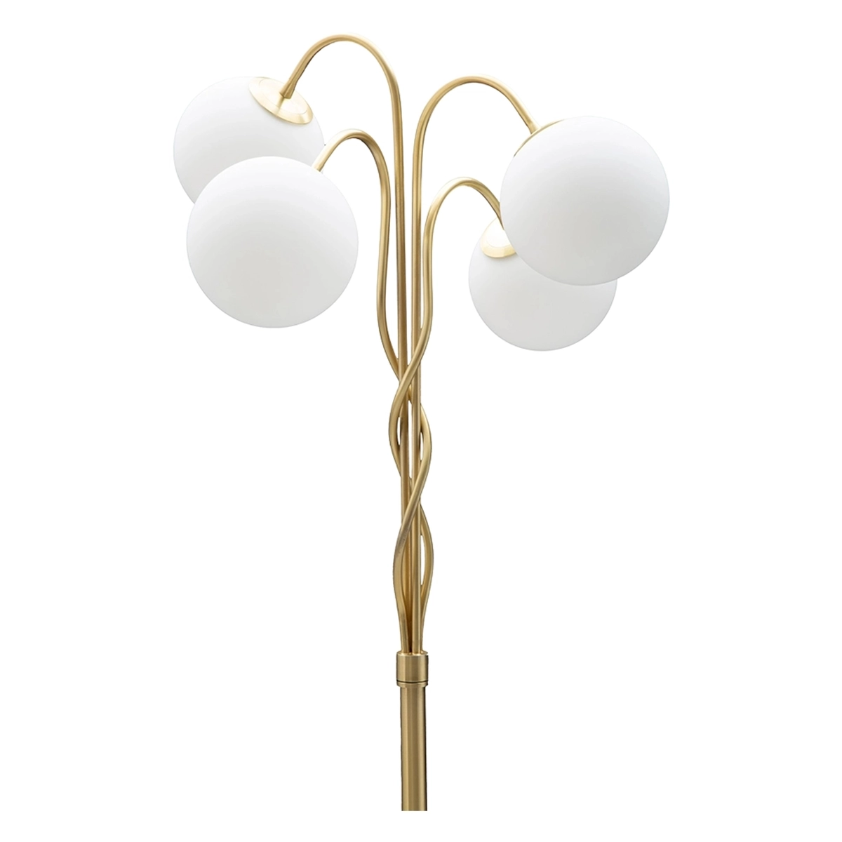 Mauro Ferretti Glamy 4 Floor Lamp in Gold Metal with 4 Glass Globes — 4
