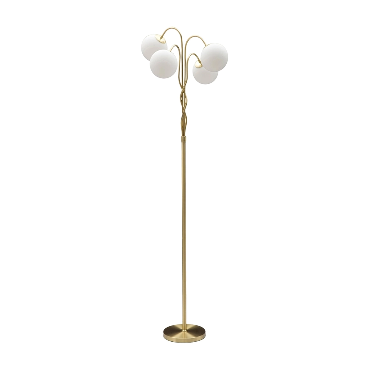 Mauro Ferretti Glamy 4 Floor Lamp in Gold Metal with 4 Glass Globes — 1