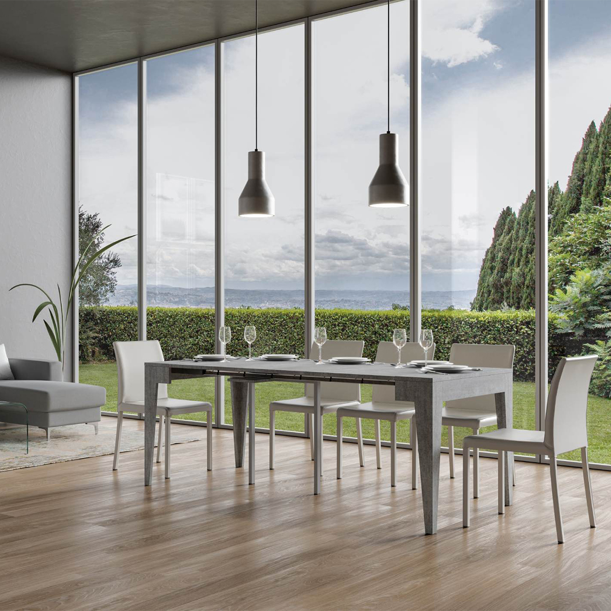 Extendable Console Table up to 10 Seats 90x42-198 cm Isotta Small — 2