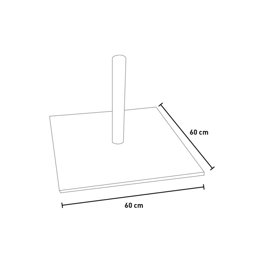 Square Steel Parasol Base 30 kg 60x60cm for Centre Pole Umbrella Jos Kedels — 2
